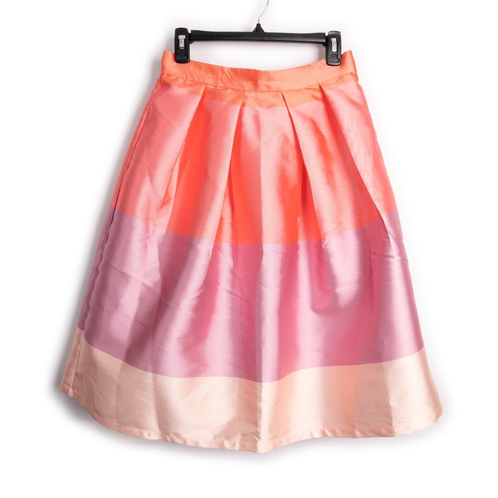 Chicwish Pink Pleated A-line Midi Skirt Cocktail